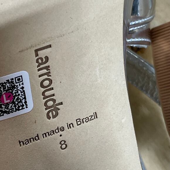 Larroude Bee Platform Sandals Silver Women's Size 8 Excellent Used Condition - Picture 7 of 7